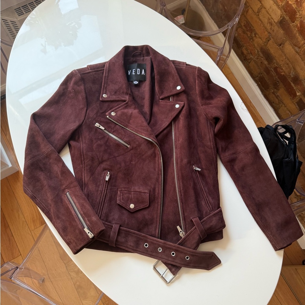 VEDA Women's Brown Suede Jacket